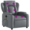 Masážní polohovací křeslo šedé umělá kůže 372437
