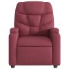 Masážní polohovací křeslo vínové textil 372456