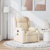 Masážní polohovací křeslo krémové textil 373557