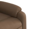 Zvedací masážní polohovací křeslo hnědé textil 3205332