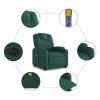 Elektrické masážní polohovací křeslo tmavě zelené textil 3204362