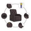 Elektrické masážní polohovací křeslo tmavě hnědé textil 3204703