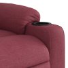 Zvedací masážní polohovací křeslo vínové textil 3206657