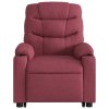 Zvedací masážní polohovací křeslo vínové textil 3206657
