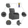 Elektrické masážní polohovací křeslo tmavě šedé textil 3204813