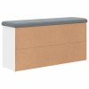 Lavice s botníkem bílá 102 x 32 x 50 cm kompozitní dřevo 835110