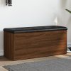 Úložná lavice hnědý dub 102 x 42 x 45 cm kompozitní dřevo 835060