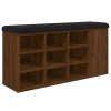 Lavice s botníkem hnědý dub 102 x 32 x 50 cm kompozitní dřevo 835095