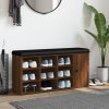 Lavice s botníkem hnědý dub 102 x 32 x 50 cm kompozitní dřevo 835095