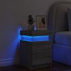 Noční stolek s LED osvětlením šedý sonoma 35 x 39 x 55 cm 836759