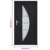 Vchodové dveře antracitové 88 x 200 cm PVC 3187873