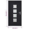 Vchodové dveře antracitové 108 x 200 cm PVC 3187859