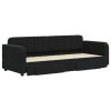 Válenda s přistýlkou a zásuvkami černá 80 x 200 cm samet 3196974