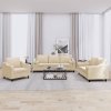 3dílná sedací souprava s polštáři krémová textil 3201788