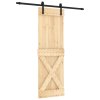 Posuvné dveře s kováním 70 x 210 cm masivní borové dřevo 3202979