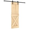 Posuvné dveře s kováním 70 x 210 cm masivní borové dřevo 3202998