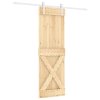 Posuvné dveře s kováním 70 x 210 cm masivní borové dřevo 3203038