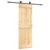 Posuvné dveře s kováním 70 x 210 cm masivní borové dřevo 3203046