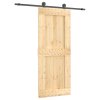 Posuvné dveře s kováním 85 x 210 cm masivní borové dřevo 3203052