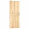 Posuvné dveře s kováním 85 x 210 cm masivní borové dřevo 3203052