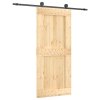 Posuvné dveře s kováním 90 x 210 cm masivní borové dřevo 3203073