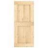 Posuvné dveře s kováním 90 x 210 cm masivní borové dřevo 3203073