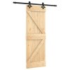 Posuvné dveře s kováním 70 x 210 cm masivní borové dřevo 3203122