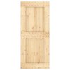 Posuvné dveře s kováním 90 x 210 cm masivní borové dřevo 3203148