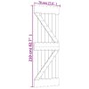 Posuvné dveře s kováním 70 x 210 cm masivní borové dřevo 3203157