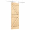 Posuvné dveře s kováním 70 x 210 cm masivní borové dřevo 3203157