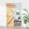 Posuvné dveře s kováním 70 x 210 cm masivní borové dřevo 3203157