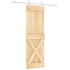 Posuvné dveře s kováním 70 x 210 cm masivní borové dřevo 3203169