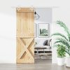Posuvné dveře s kováním 70 x 210 cm masivní borové dřevo 3203169