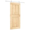 Posuvné dveře s kováním 90 x 210 cm masivní borové dřevo 3203188