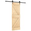 Posuvné dveře s kováním 70 x 210 cm masivní borové dřevo 3203197