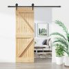 Posuvné dveře s kováním 70 x 210 cm masivní borové dřevo 3203197