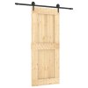 Posuvné dveře s kováním 85 x 210 cm masivní borové dřevo 3203205