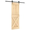 Posuvné dveře s kováním 70 x 210 cm masivní borové dřevo 3203207