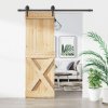 Posuvné dveře s kováním 70 x 210 cm masivní borové dřevo 3203207
