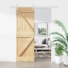 Posuvné dveře s kováním 70 x 210 cm masivní borové dřevo 3203211