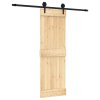 Posuvné dveře s kováním 70 x 210 cm masivní borové dřevo 3203230