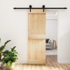 Posuvné dveře s kováním 70 x 210 cm masivní borové dřevo 3203230