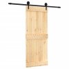 Posuvné dveře s kováním 85 x 210 cm masivní borové dřevo 3203232