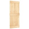Posuvné dveře s kováním 85 x 210 cm masivní borové dřevo 3203232