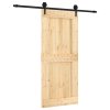 Posuvné dveře s kováním 90 x 210 cm masivní borové dřevo 3203239