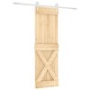 Posuvné dveře s kováním 70 x 210 cm masivní borové dřevo 3203266