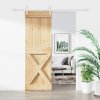 Posuvné dveře s kováním 70 x 210 cm masivní borové dřevo 3203266