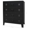 Skříň se zásuvkami kovová industriální styl 78x40x93 cm černá 245963
