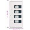 Vchodové dveře bílé 100 x 200 cm hliník a PVC 3157065