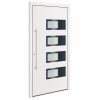 Vchodové dveře bílé 100 x 200 cm hliník a PVC 3157065